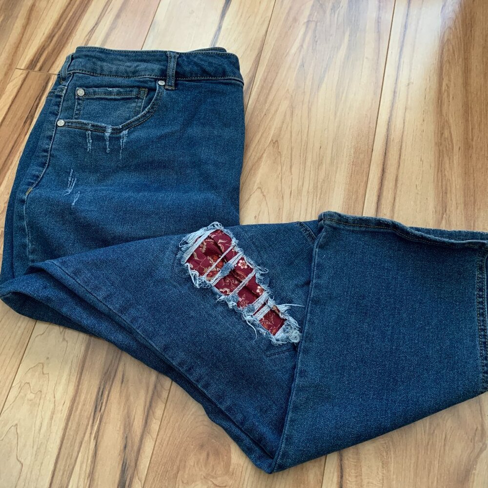 Cato Flare Jeans with Floral Patches